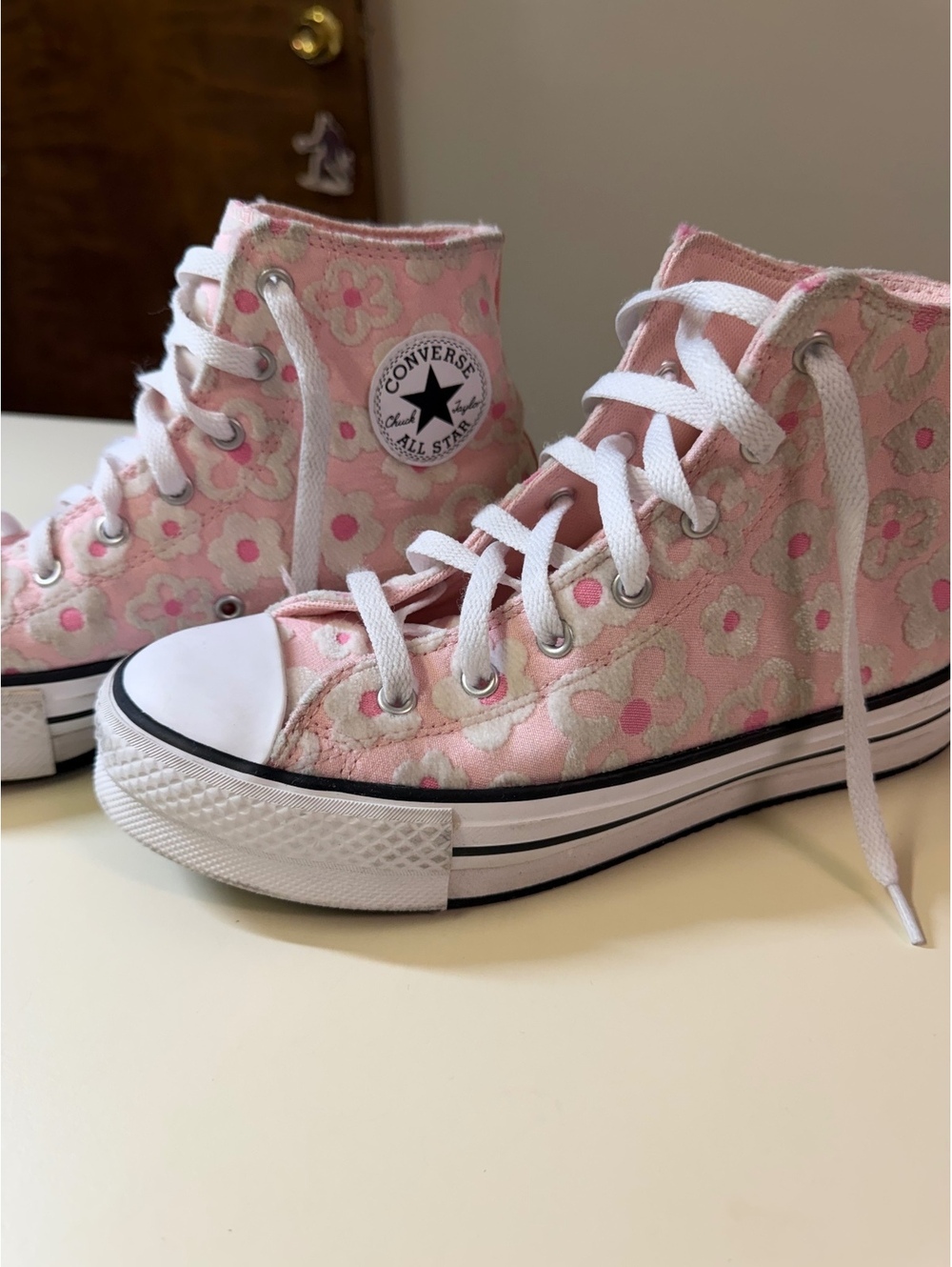 Converse Chuck Taylor All Star Pink Floral High Top Sneakers Size 5.5